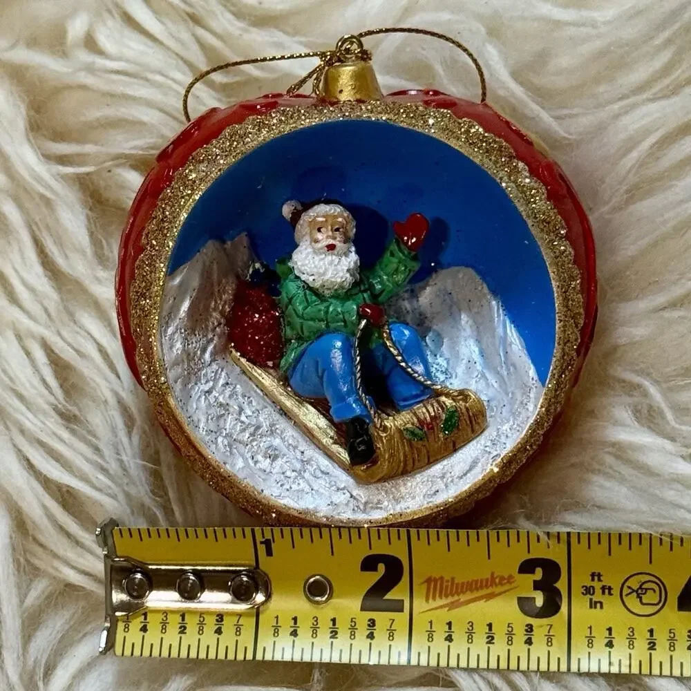 Danbury Mint Santa At The North Pole Sleigh Ride Christmas Ornament Collectible
